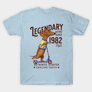 Dachshund Legendary Retro Scooter T-Shirt